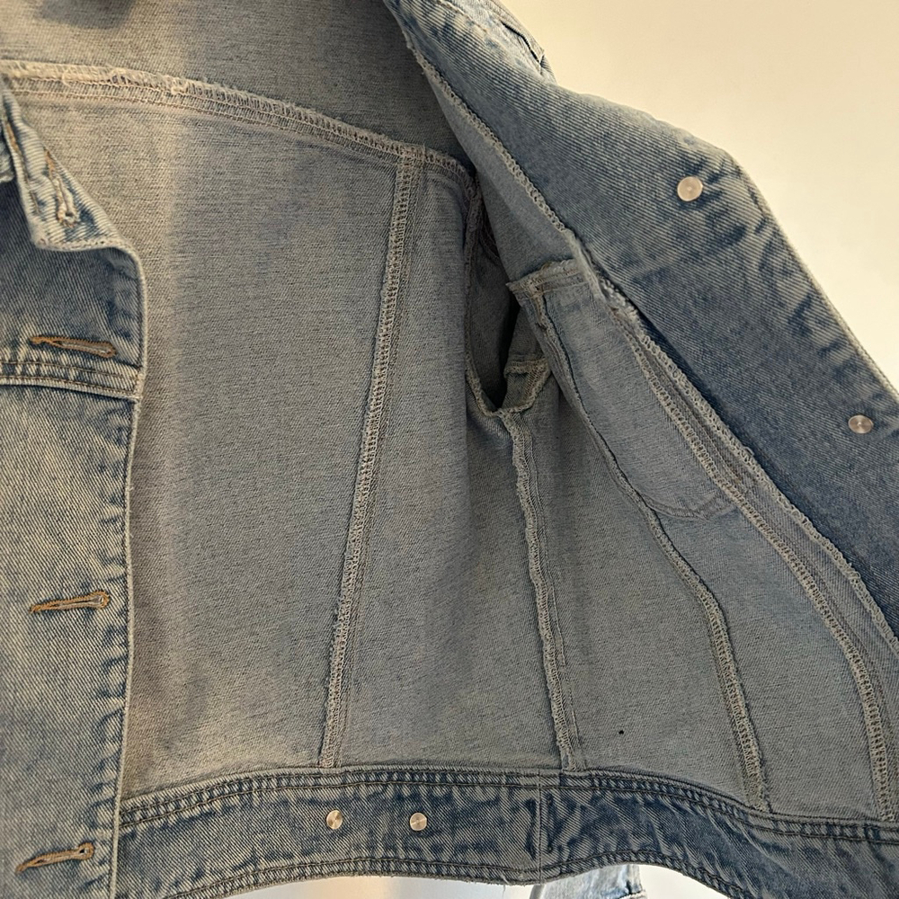 Vintage 90s Esprit Denim Jacket Small Light Wash Jean Jacket Cotton Classic Fit - Picture 7 of 11